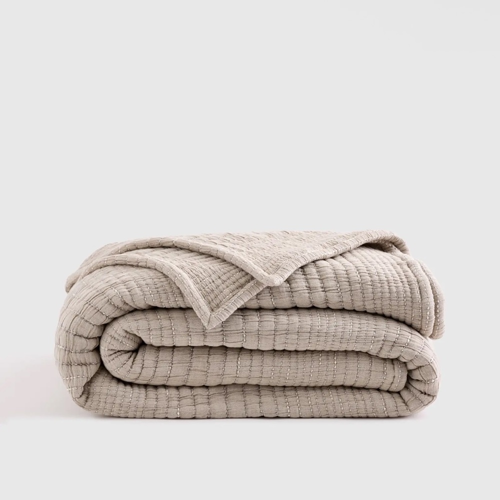 Quince Organic Cotton Channel Stitch Coverlet